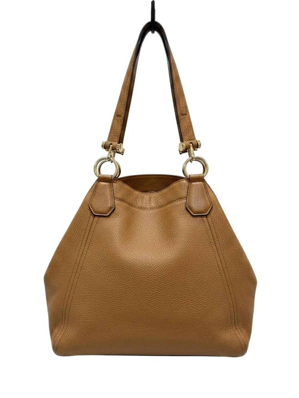 Michael Kors Frances Large Pebbled Leather Grab Bag in Acorn No Tassel READ